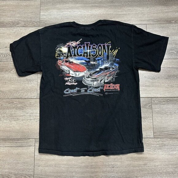 Rob Atchison Funny Car Champion T Shirt Size L Team Ace Fast Eddie Black - Picture 2 of 6